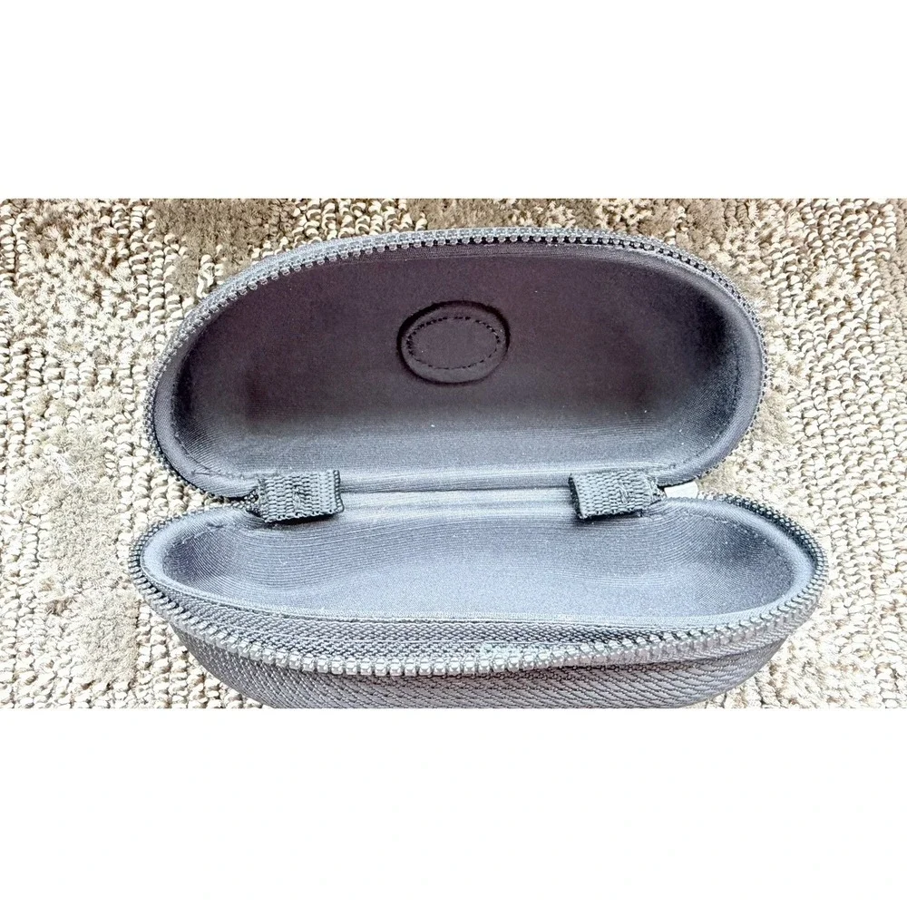 Costa Glass Case Nylon Clamshell Zippered Black Del Mar Glasses Blue Logo